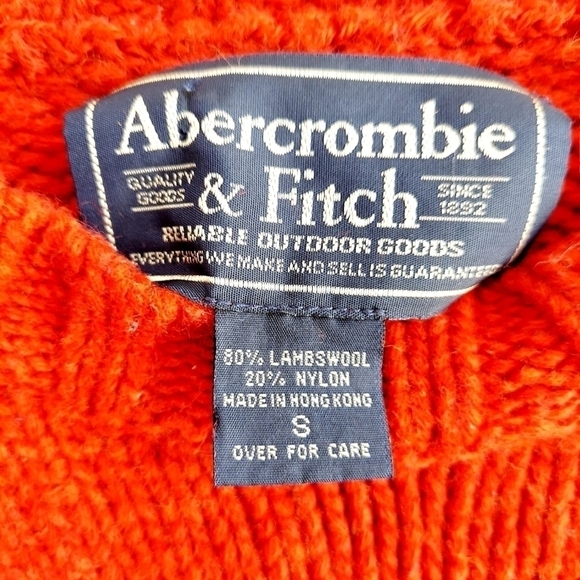Abercrombie Fitch Lambswool Sweater Small Nordic Fair Isle Red Aztec Western - Picture 6 of 9